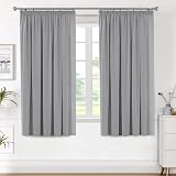 H.Versailtex Blackout Thermal Curtain 2 Panels 46x54 Grey with Pencil Pleat Top view 2