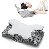 Cervical Pillow for Neck Pain Relief, Cervical Neck Pillow, Ergonomic Orthopedic Memory Foam Pillow with Pillowcase, Support