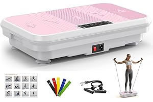 VITALWALK 3D Vibration Plate Exercise Machine for Lymphatic Drainage, Whole Body Vibration Plate for Weight Loss, 330lbs Capacity Vibrating Platform Board Home Gym Quiet, 5 Yoga Belts & 2 Resistance Bands