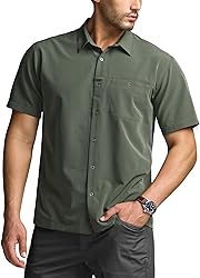 CQR Men's Short Sleeve Tactical Shirts, UPF