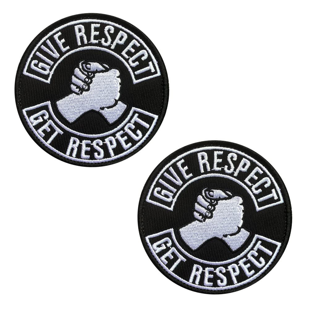 Zcketo 2 Pieces Give Respect Get Respect Tactical Patch Military Hook & Loop Embroidered Applique Respect Emblem Patch for Bags Caps Backpack Uniform Vest Clothes Tactical Travel or Collect