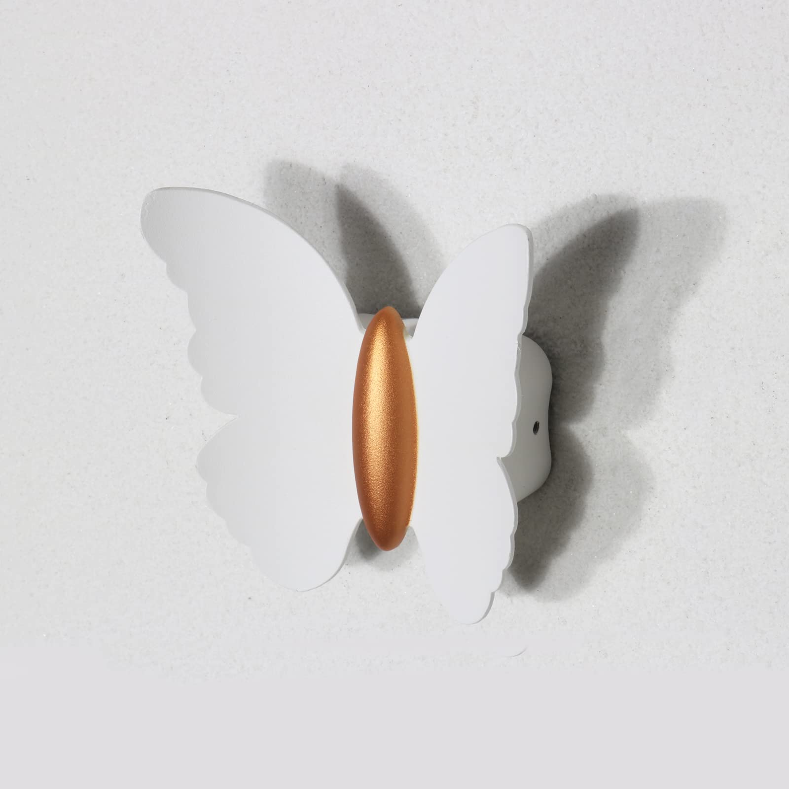 Chrasy LED Wall Light IP65 Waterproof Indoor Outdoor Up and Down Butterfly Design Wall Lamps 3000k 6W Lighting Fixture Perfect for Home Deco Garden Porch Hallway Bedroom (White)