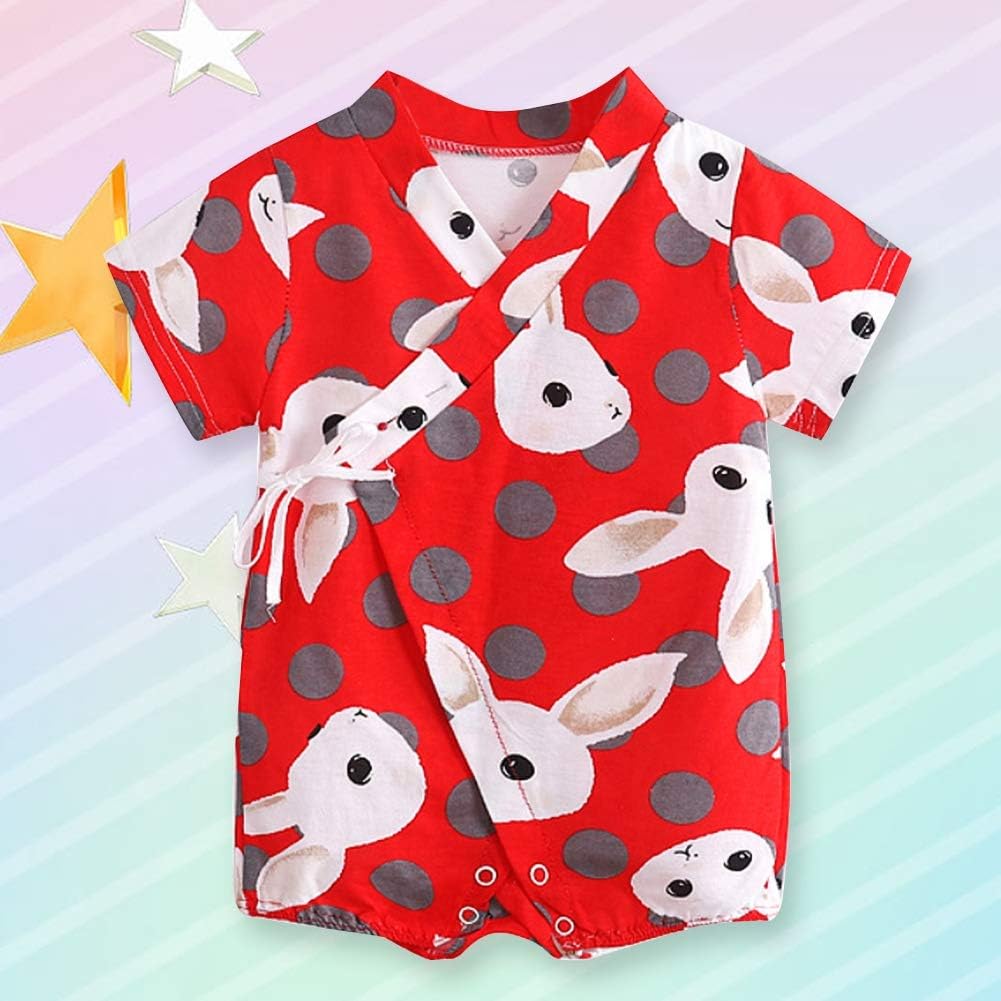 Bebe Combinaisons Et Barboteuses Vetements 66 Lapin Rouge Nouveau Ne Ete Dessin Anime Lapin Barboteuses Bebe Garcon Fille A Manches Courtes Dots Imprimer Combinaison Infant Toddler Daily Casual Outfit