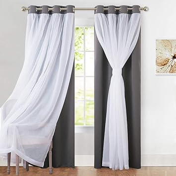 Amazon Com Pony Dance Gray Blackout Curtains Crushed White