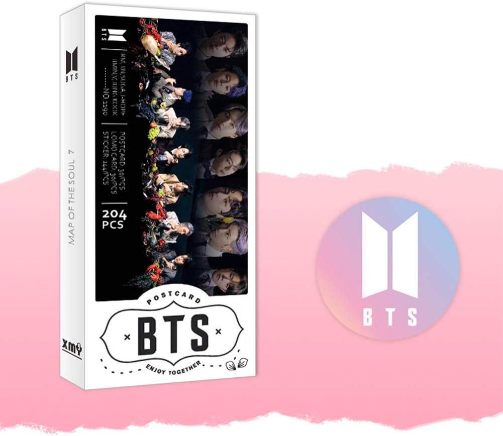 Chutoral 204pcs Kpop Bangtan Boys Photocard, Map of The Soul 7 Photo Card Postcard Lomo Cards, Gift for A.R.M.Y Fans