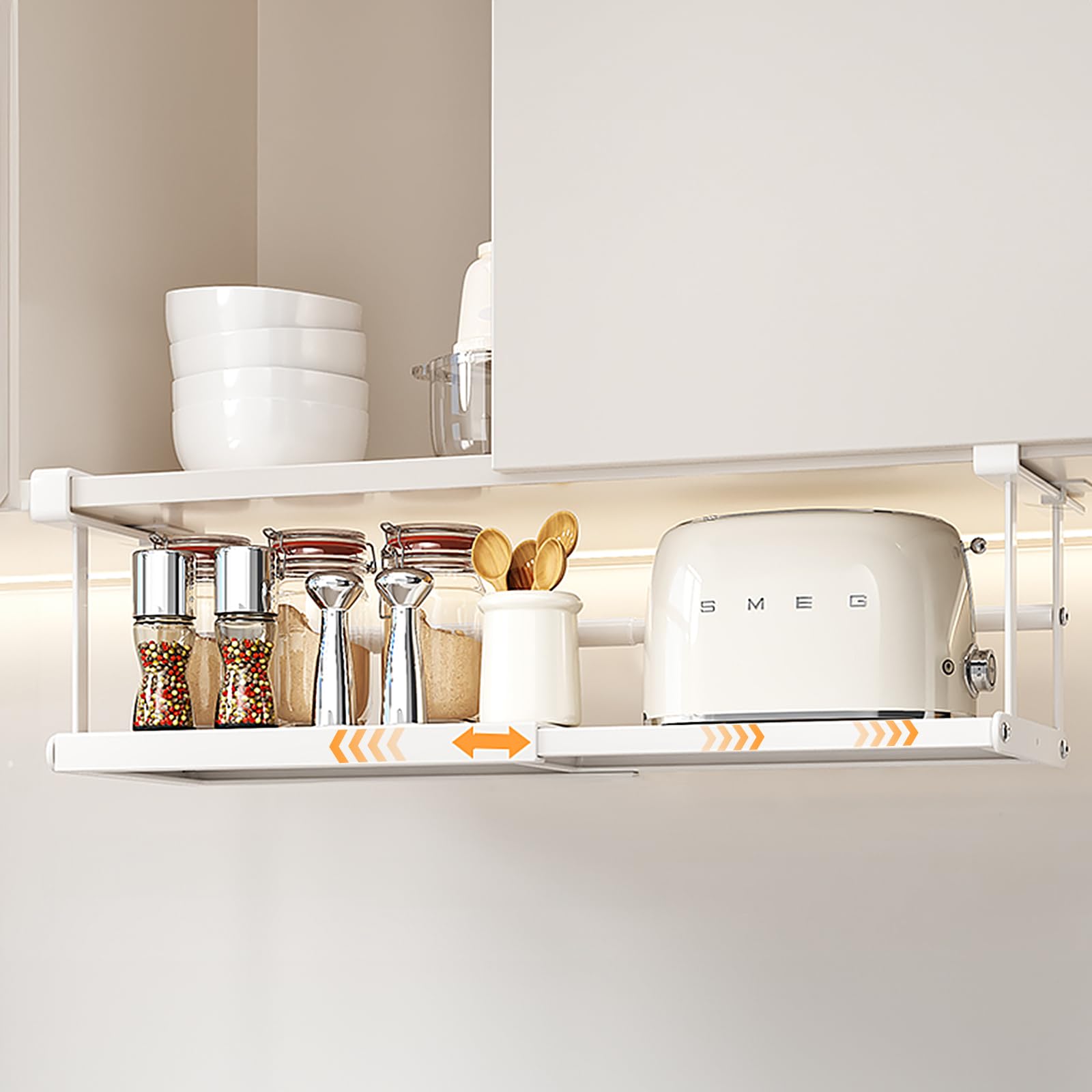 Photo 1 of Xonusin Hanging Spice Rack Organizer for Cabinet, Under Cabinet Expandable Spice Racks No Drill Multifunctional Seasoning Organizer for Kitchen Storage