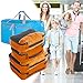 Packing Cubes 4pcs Value Set for Travel , Luggage Organizers - Medium (Orange)
