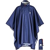 ANYOO Hooded Rain Poncho for Adults Waterproof Lightweight Rain Coat for Men Women Reusable Rain Jacket for Emergency Outdoor