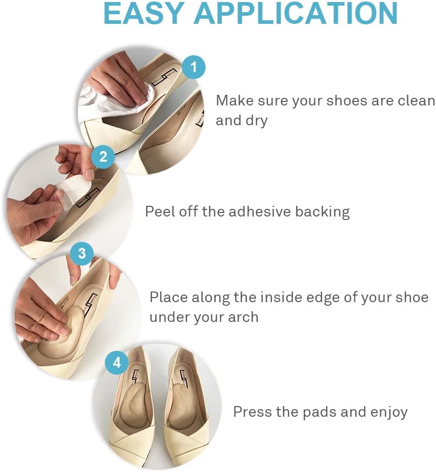 (12 Pieces) Arch Support Shoe Inserts for Flat Feet | Thicken High Arch Support Insoles for Men and Women | Reusable Gel Arch Pads for Plantar Fasciitis by BelugaCare: Health & Personal Care