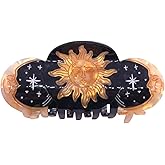 Fantasy Gold Sun Hair Clips,Novelty Acetate Moon Hair Clip,Big Claw Clips for Women,Big