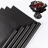 NESCCI 20 Sheet Flower Wrapping Paper - Waterproof Floral Bouquet Wrapping Paper, Florist Supplies Packaging Paper for Wedding Birthday Gift DIY (Misty Black)