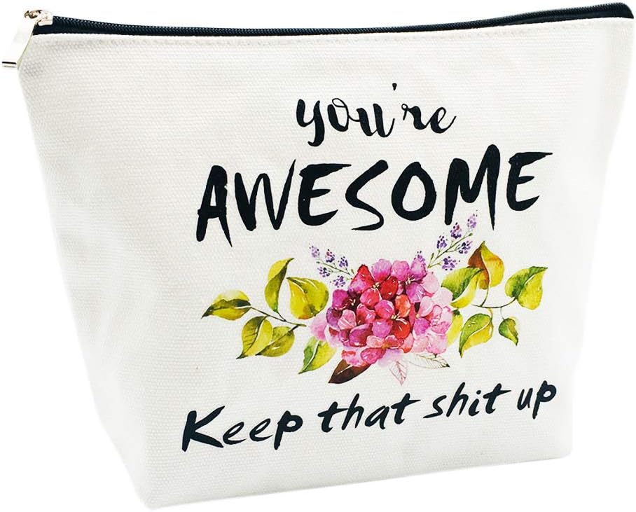 Thank You Gifts Inspirational Gifts Funny Gifts for Women Friends Boss Coworker Congratulations Gifts Graduation Gifts Mothers Day Gifts You’re Awesome Makeup Bag - Image 3