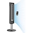 Lasko Wind Tower Oscillating Tower Fan, Remote Control, Timer, 3 Quiet Speeds, for Bedroom, Living Room and Office, 38" Gray, 2519