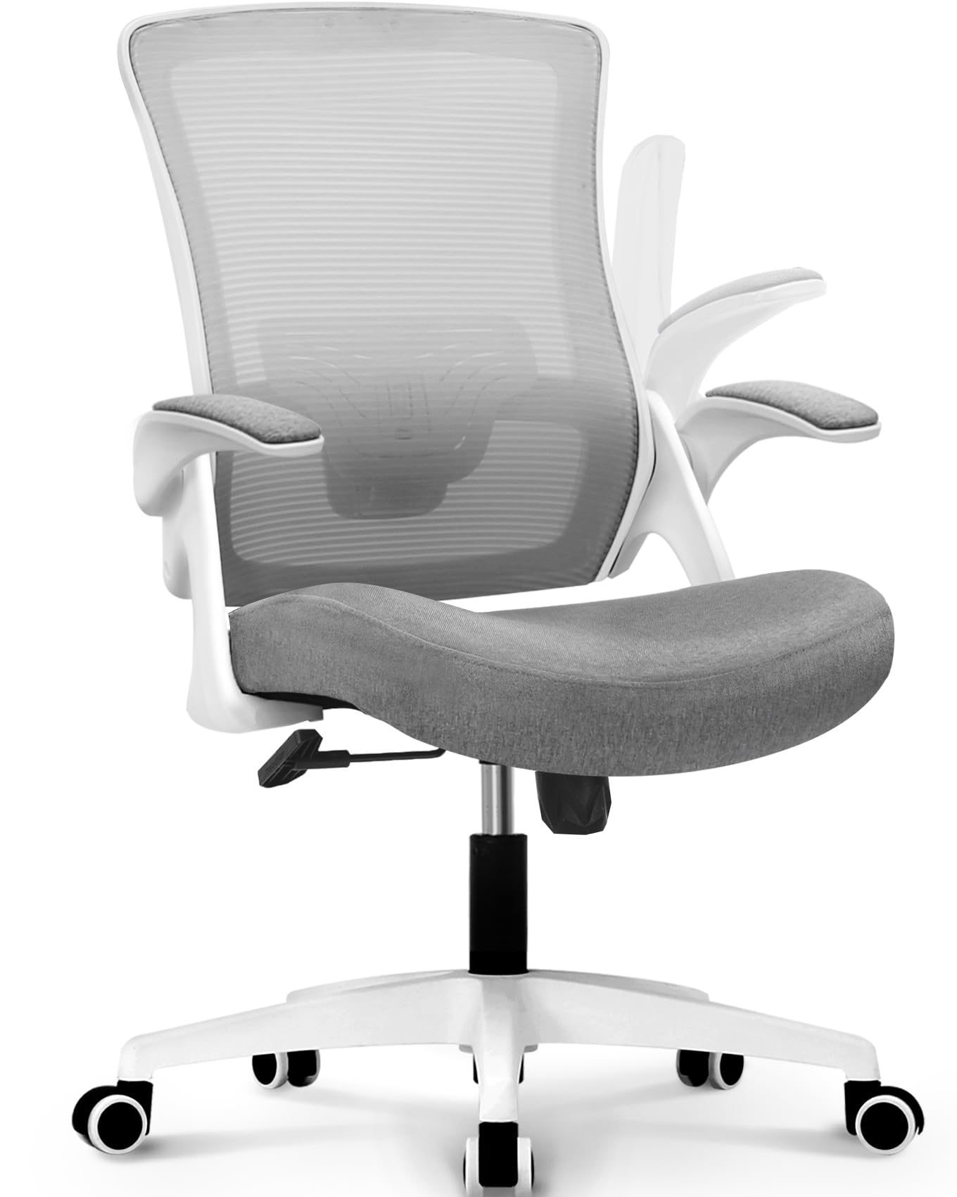 NEO CHAIR High Back Mesh Chair Adjustable Height and Ergonomic Design Home Office Computer Desk Chair Executive Lumbar Support Padded Flip-up Armrest Swivel Chair (Grey) - Image 8