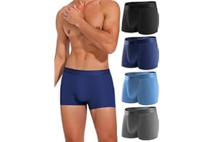 DSSZVV Men's Trunks Underwear Soft Breathable Comfort Flex Waistband Cool Underpants for Men 4 Pack