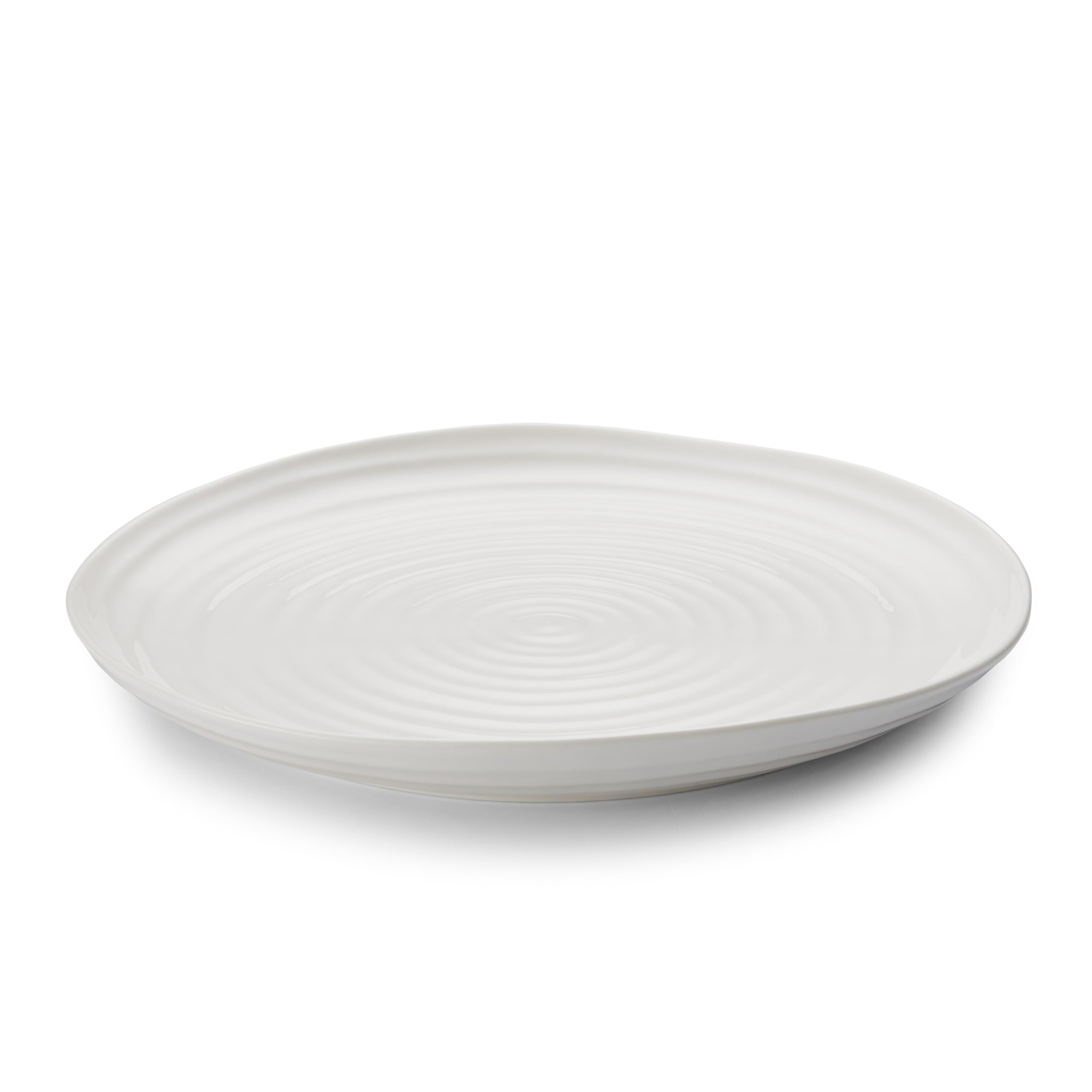 Portmeirion x Sophie Conran Round Porcelain Serving Platter, Durable White Platter for Casual Dining and Entertaining, Dishwasher, Microwave, Freezer and Oven Safe, 30.8cm