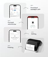 NIIMBOT B1 Bluetooth Label Maker Portable 2-Inch Waterproof Tapes Silver view 5