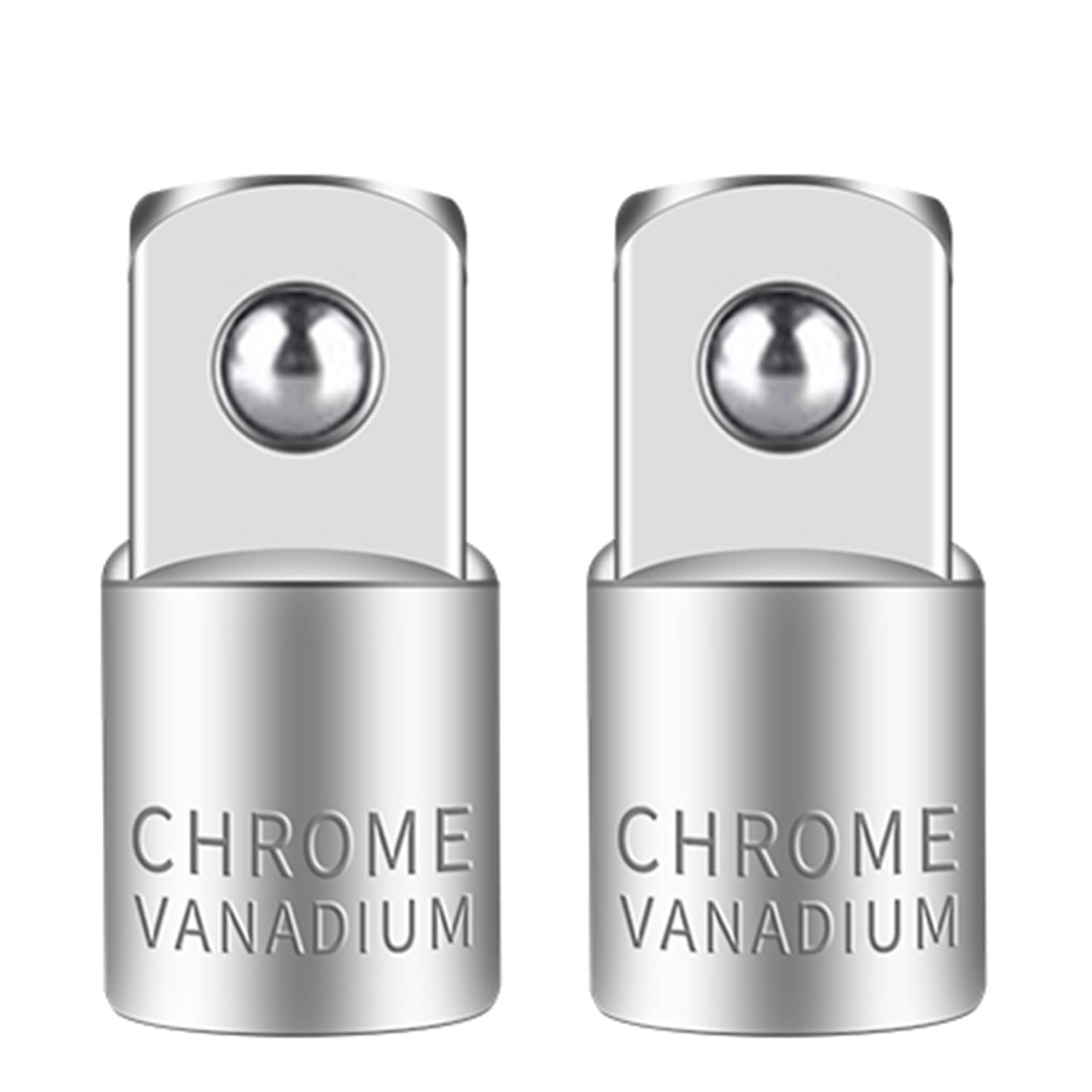 Juttzzei 2PC 3/8-Inch to 1/2-Inch Female to Male Chrome Socket Adapter and Reducer Set