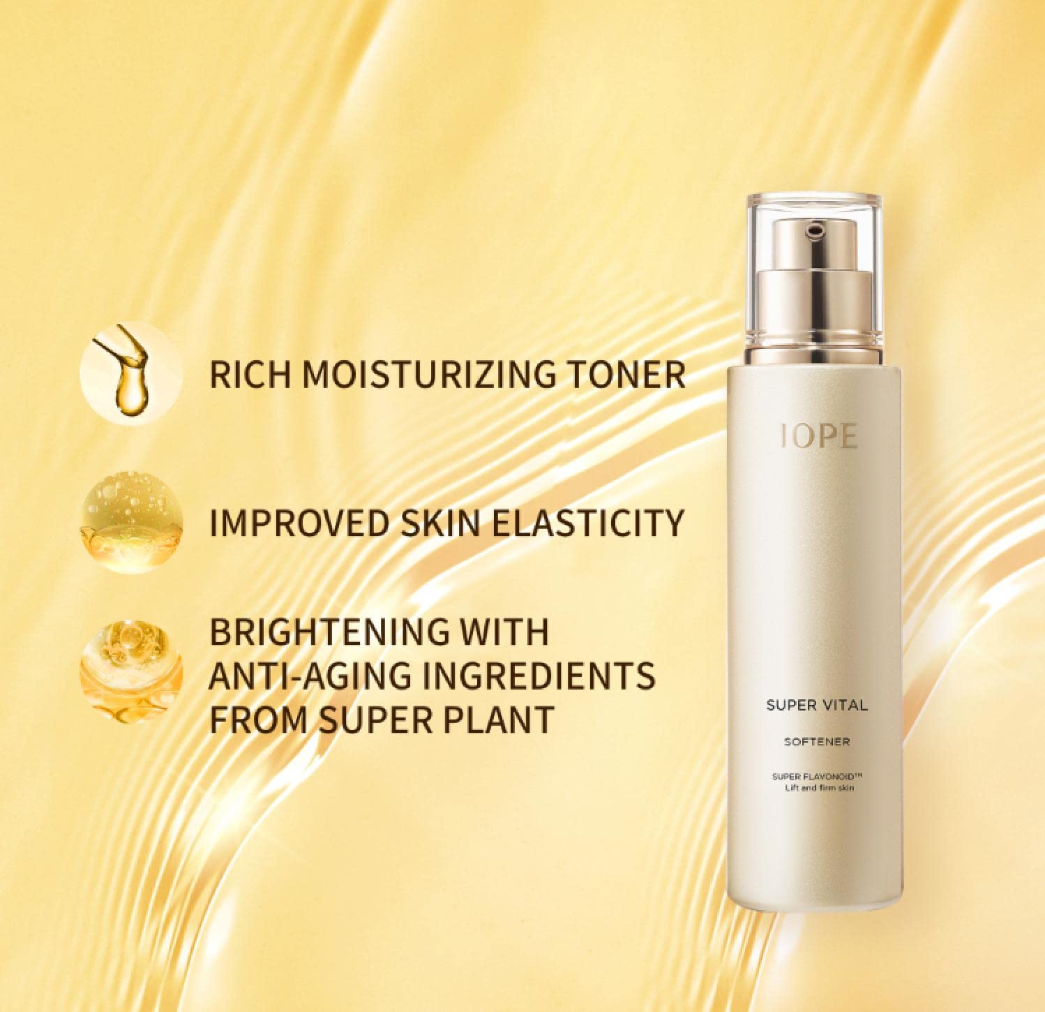 IOPE Super Vital Softener - Anti Aging Toner for Rejuvenating with Super Flavonoids, Korean Skincare, Sensitive Skin - Pore Minimizer & Plumping, 5.07 Fl. Oz