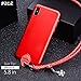 PZOZ iPhone X Case, Slim Silicone Lanyard Case Cover Holder Long Hanging Neck Wrist Strap Outdoors Travel Necklace for iPhone X (Red)