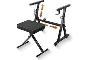 STRICH Piano Keyboard Stand & Bench Set, Z-Style Portable Heavy Duty Digital Piano Stand for 54-88 Key Electric Pianos & X-St