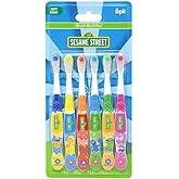 Brush Buddies Sesame Street Toothbrushes for Kids, Soft Bristle Toddler Toothbrushes Ages 2-4, Fun Sesame Street Designs, 6-Count Set