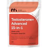 Micro Ingredients Testosterone+ Advanced for Men, 240 Softgels | 15-in-1 Complex with Tongkat Ali, Horny Goat Weed, Shilajit, Maca &amp; Saw Palmetto | Supports Healthy Testosterone Levels*