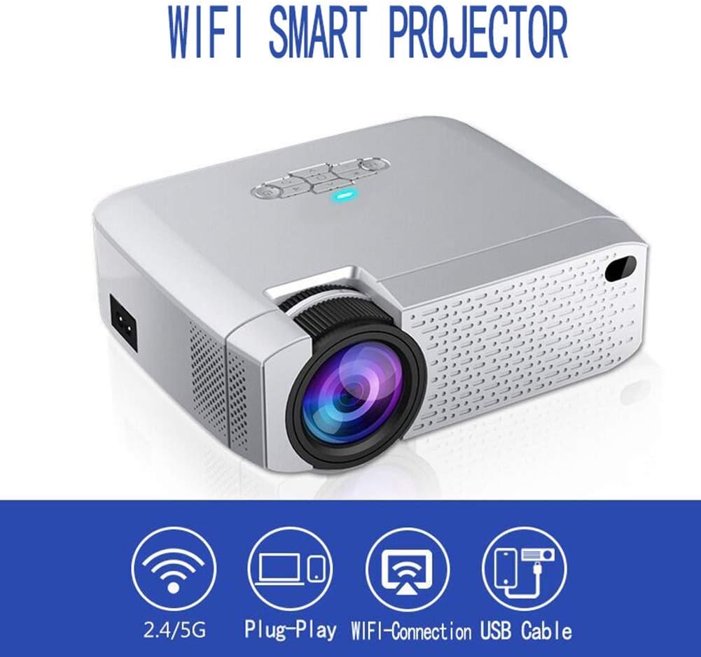 ZDZHU Mini proyector portátil WiFi, proyector de Video inalámbrico ...