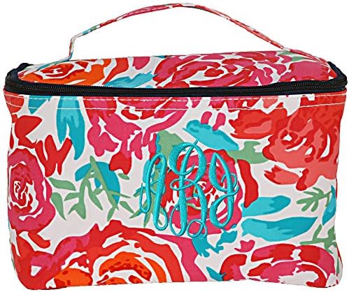 Personalized Floral Meadow Large Cosmetic Makeup Travel Bags
