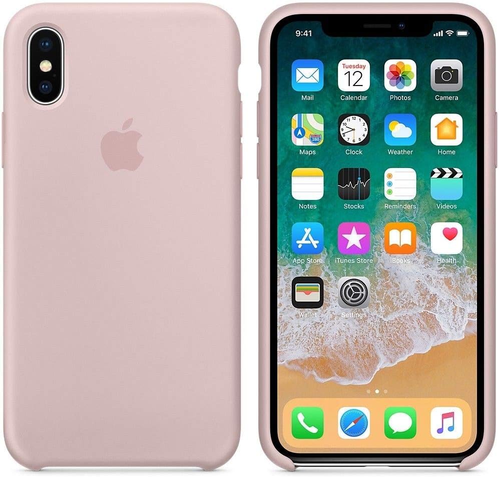 iPhone X Silicone Case, Liquid Silicone Gel Rubber Shockproof Case and Ultra Soft Microfiber Cloth Lining Cushion for Apple iPhone X/10 (Pink Sand)
