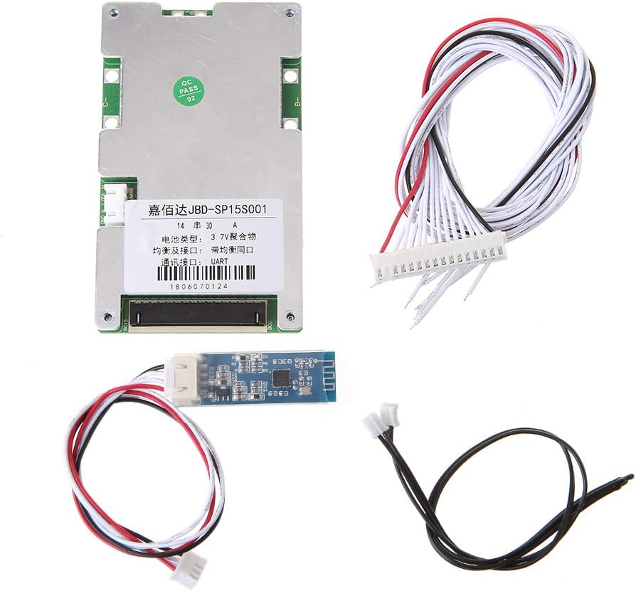 LLAni Lithium Battery Protective Board with Bluetooth 14S BMS PCB Mobile Static Current Intelligent 48V Components Smart Protection