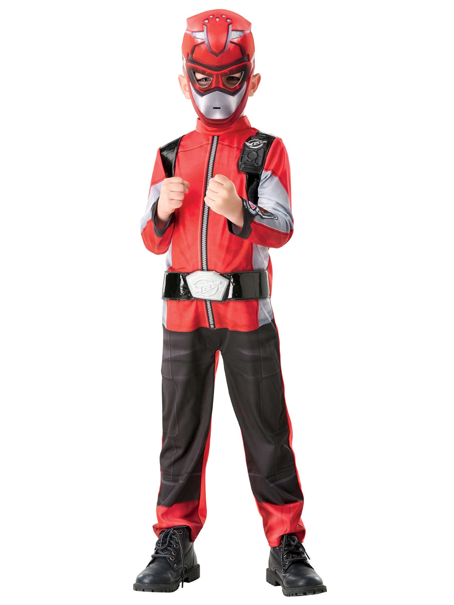 Rubies Official Power Rangers, Beast Morphers Costume - Red Ranger Deluxe Childs Costume Small, 3-4 years,Multicolour,300458S