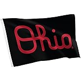 Desert Cactus Ohio State University OSU Flag - 3 x 5 Feet Buckeyes Banner, Indoor/Outdoor Durable Fabric, 100% Polyester Design (Style F)