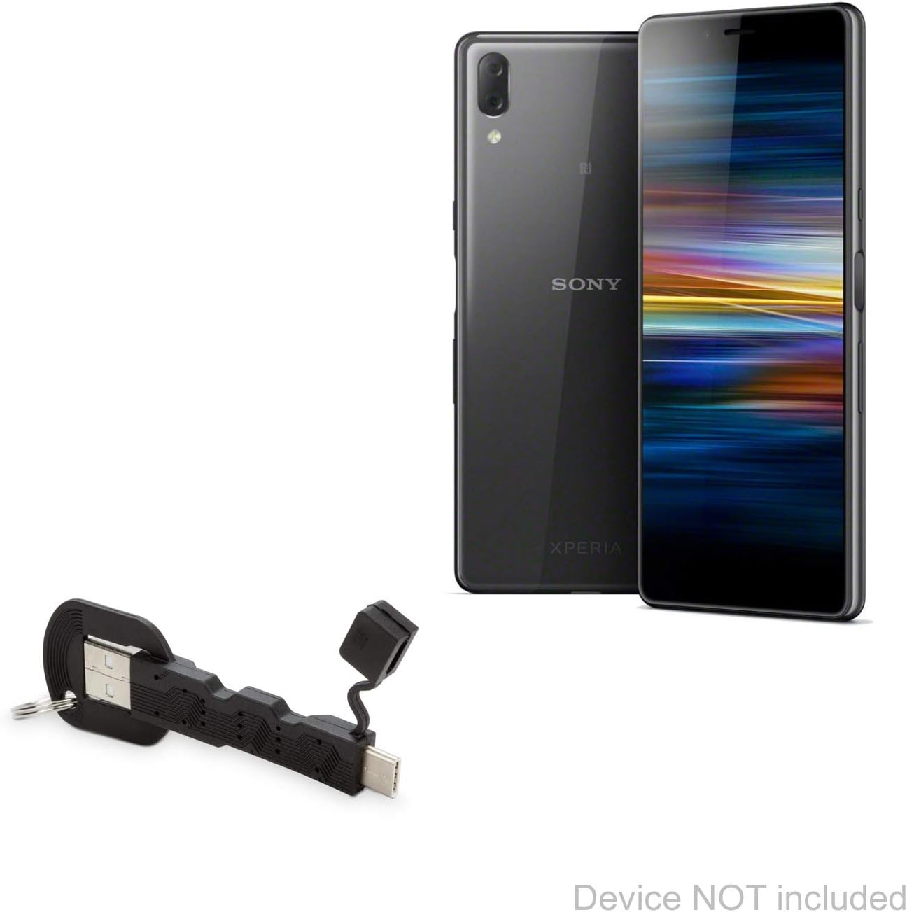 Amazon Com Sony Xperia L3 Cable Boxwave Usb Type C Keychain Charger Key Ring 3 1 Type C Usb Cable For Sony Xperia L3 Jet Black Electronics