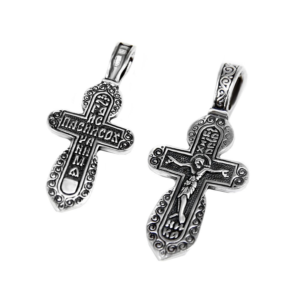 NKlaus Pendant Jesus Cross 925 Silver Orthodox Pendant Faith Symbol K60