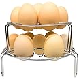 Stainless Steel Egg Steamer Rack for Instant Pot, Pressure Cooker, Boiling Pot. Stackable Steamer Trays 2 Pack Combo for Eggs and Food. Food Stainless Steamer Rack for Pot