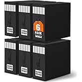 WOWBOX Sheet Organizers and Storage,Closet Bed Sheet Organizer Under Bed Storage and Organization with Label Cards & Clear Window for Bedding Sheets,Duvet Covers,Blankets (6 Pack，Black)