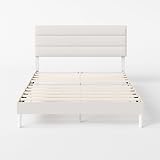 Zinus Piper Double Upholstered Bed Frame with Headboard 135 x 190 cm Off White view 11