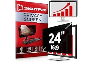 SightPro 24 Inch 16:9 Computer Privacy Screen Filter for Monitor - Privacy Shield and Anti-Glare Protector