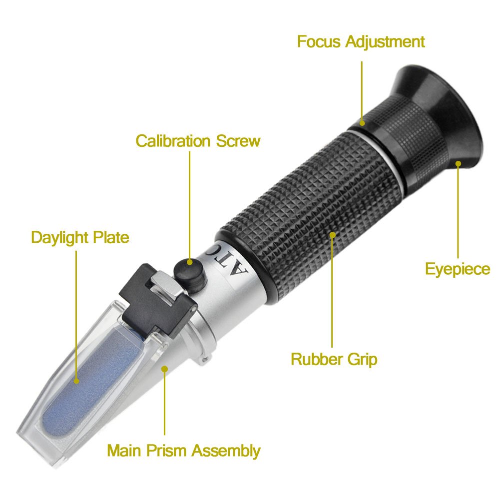 Brix Refractometer ATC Dual Scale Specific Gravity Hydrometer Beer