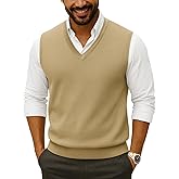 Moda Viva Mens V Neck Sweater Vest, Fall Pullover Sweater Vests, Lightweight Sleeveless Knit Vest