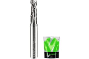 SHARPRO 6mm Shank 5mm Cutting Dia. Carbide Square End Mill 2 Flute AlCrN Coated CNC Milling Bit, Faster chip Removal, Apply for Alloy Steel, Stainless Steel and Various Cast Iron.