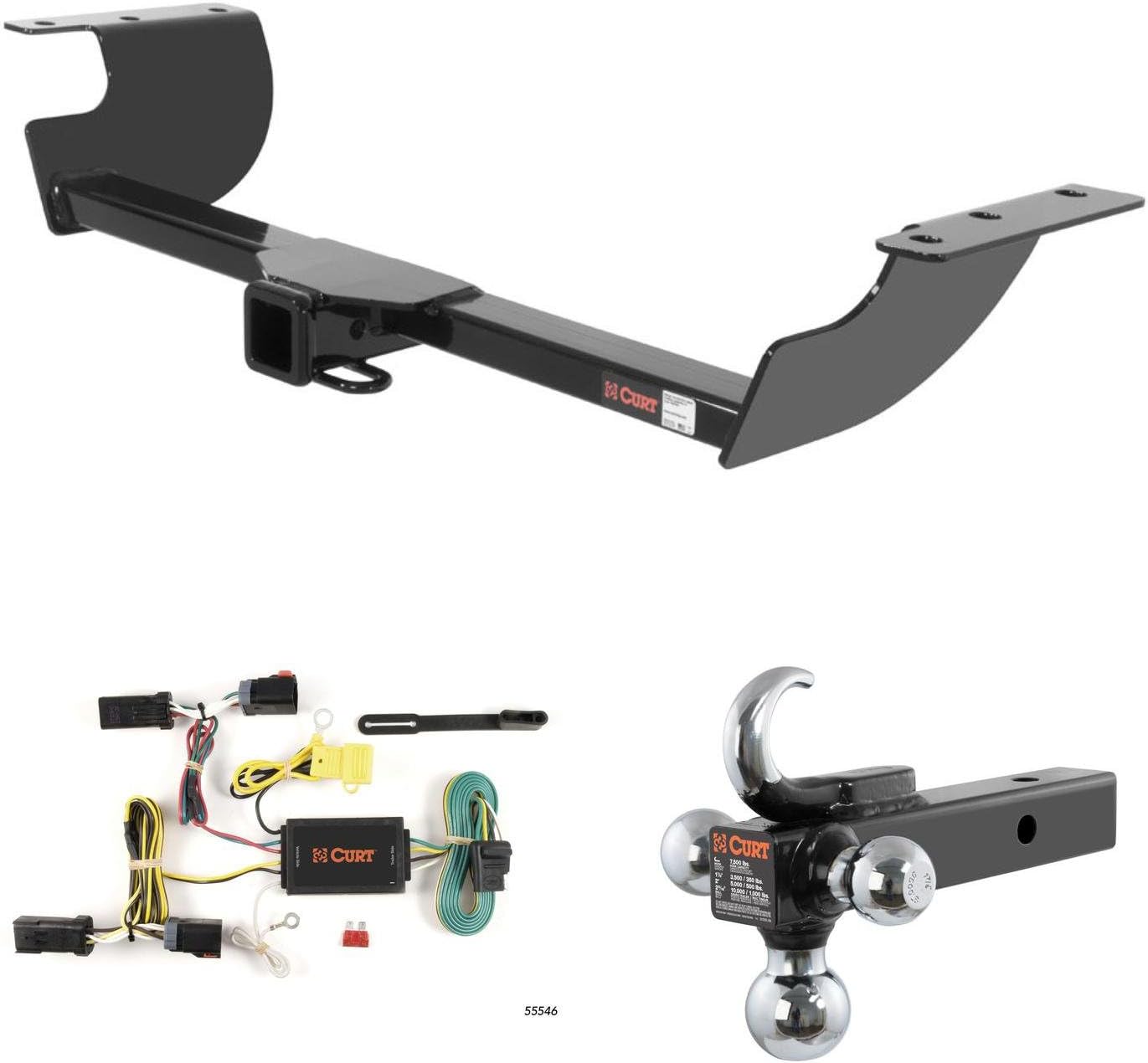 Amazon.com: CURT Trailer Hitch, Wiring & w/ Tow Hook Ball Mount for 05