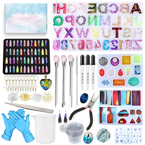 Alphabet Mold for Resin, Resin Kits for Beginners with Letter Molds