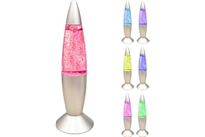 LKUA 7.1 Inch Mini Glitter Lamp for Kids - Color Changing Night Light for Kids (Red)