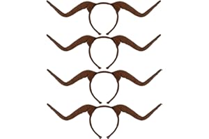 HODRME 4 PCS Antelope Ram Horns Headband-Halloween Christmas Festival Theme Party Animal Cosplay Costume Headbands