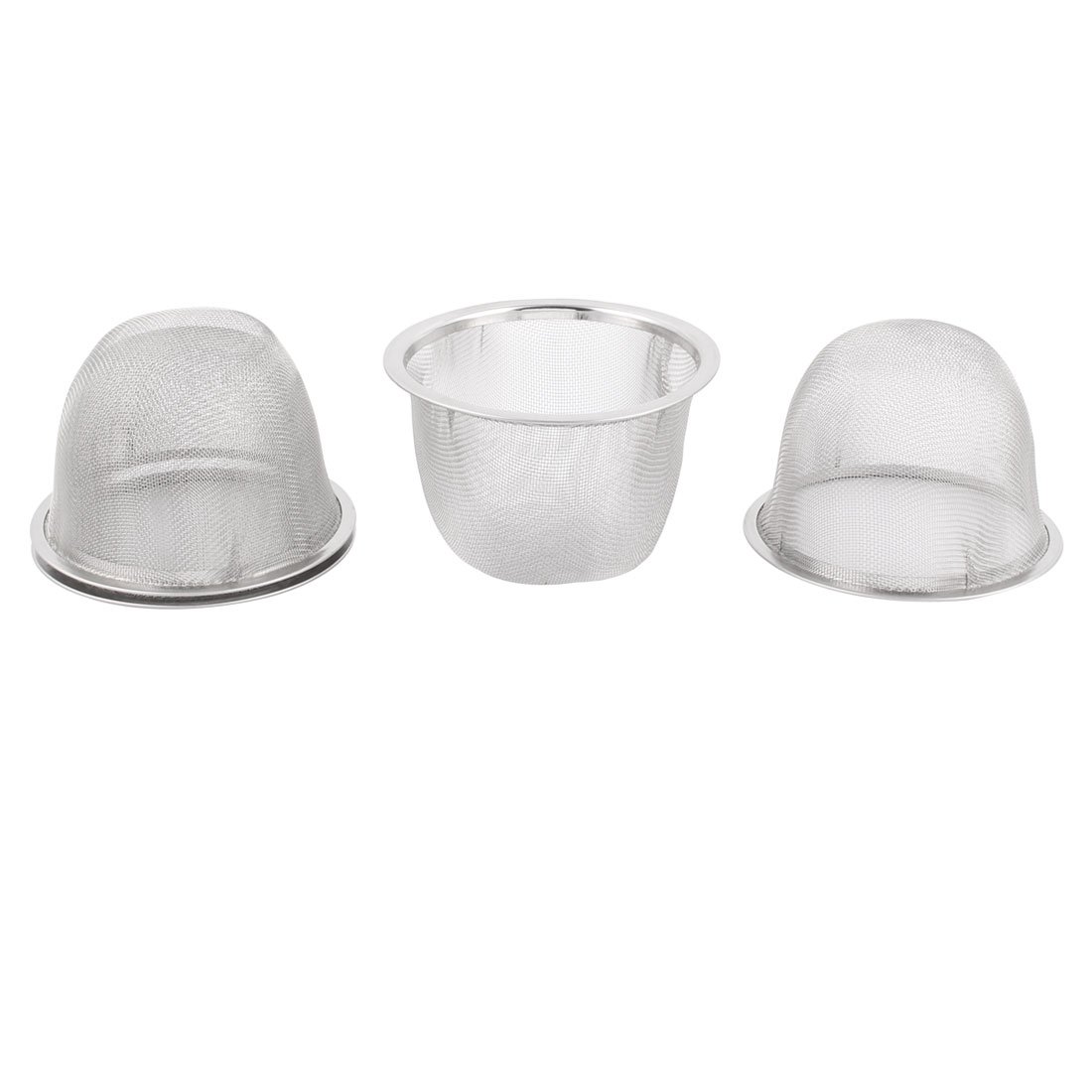 Sourcingmap Stainless Steel Tea Leaf Spice Round Wire Mesh Teapot Filter Strainer 75mm Dia 45mm Depth 4pcs