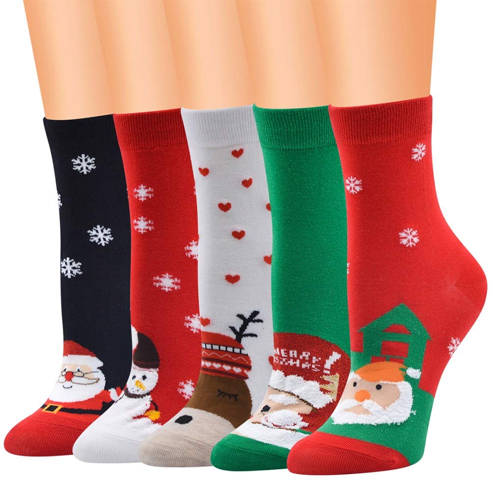 Crew Socks, Printed Fun Colorful Festive, Crew Medium Cozy Socks Women Fancy Christmas Holiday
