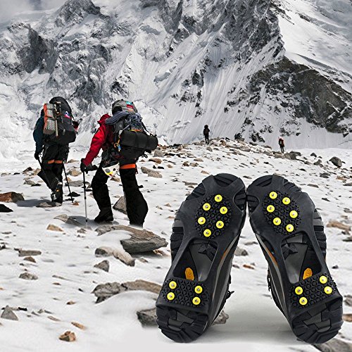 Gpeng Ice Grips Traction Cleats Ice Cleats Snow Grips Snow Cleats for Men and Women (2 Sets+10 Extra Replacement Studs) (Medium) - Thumbnail 6