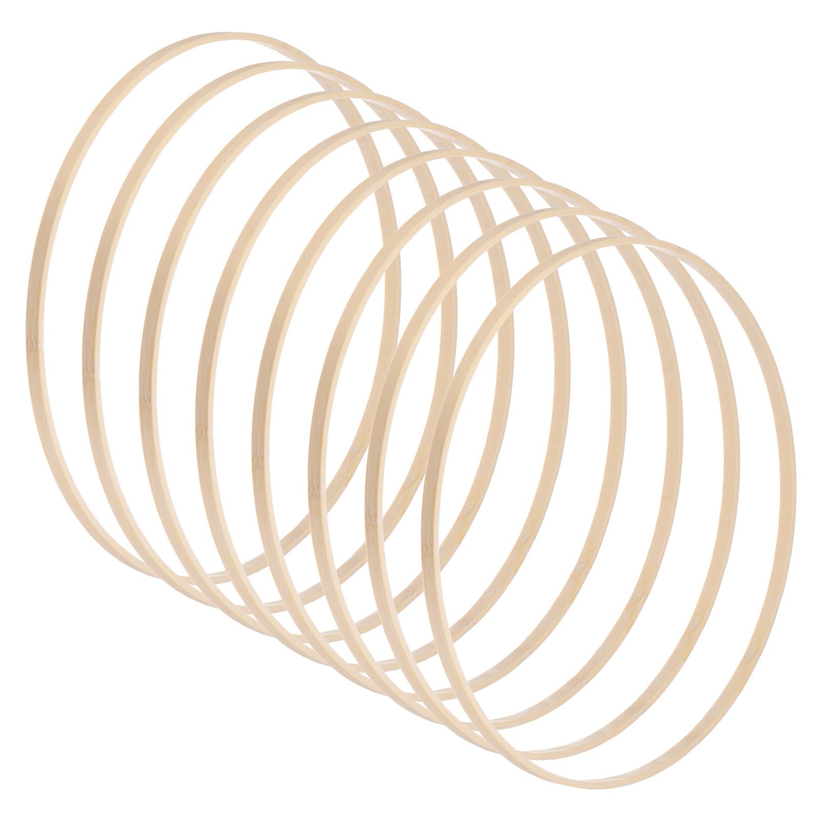 M METERXITY 8 Pack Wooden Bamboo Floral Hoop-12 Inch Craft Wooden Wreath Rings, Apply to DIY Wedding Wreath Decor/Macrame Dreamcatcher/Wall Hanging Crafts (Wooden)